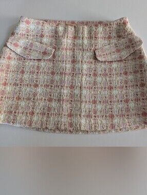 Alexis Pink and Cream Tweed Skirt, Small
